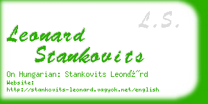 leonard stankovits business card